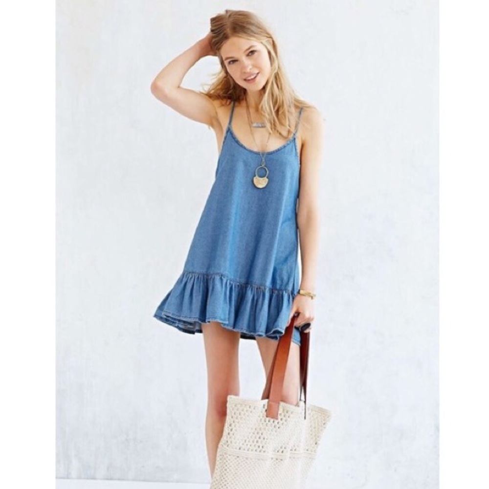 One Teaspoon Baby Doll Denim Tank Dress - Picture 1 of 8